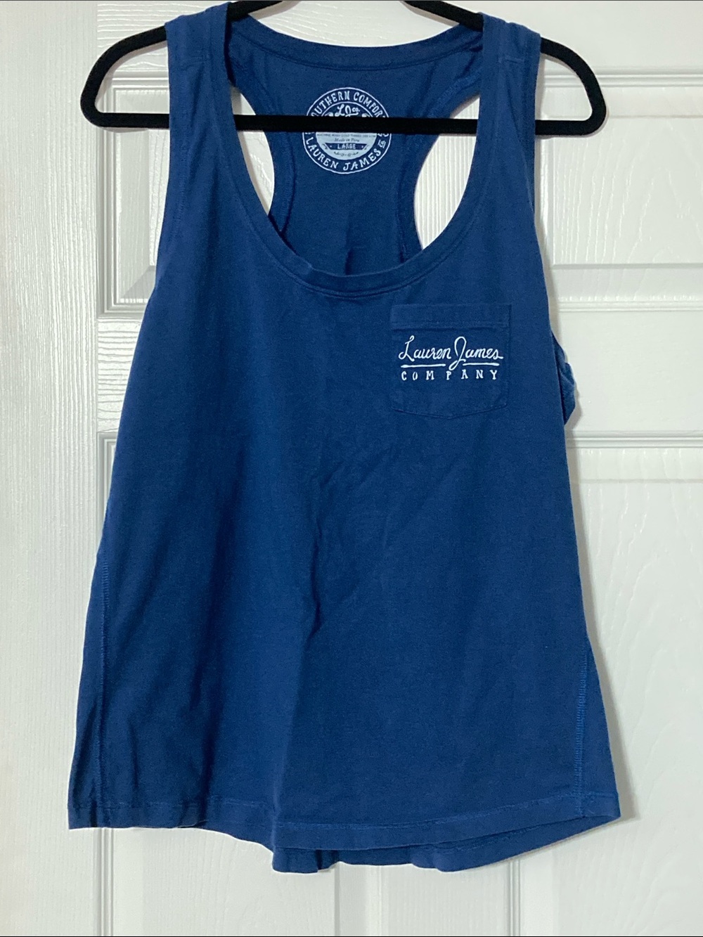 ⭐️⭐️ Lauren James Royal Blue Pocket Racerback Tank- size Large